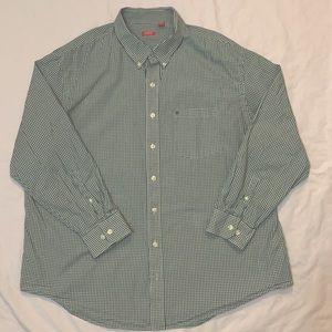 Izod 2XL men’s green/white plaid button down